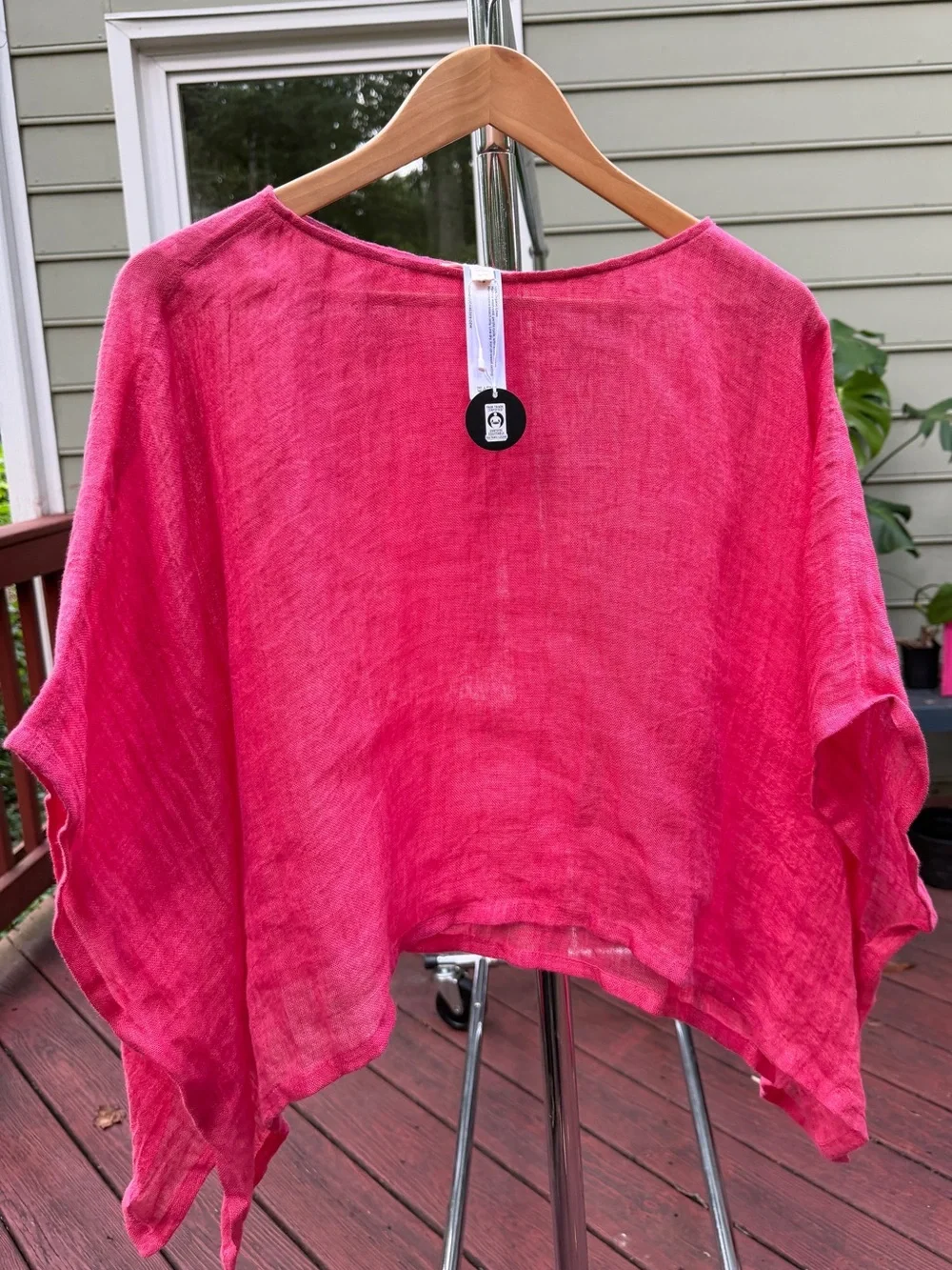 Eileen Fisher Bright Pink Linen Tunic